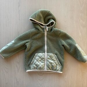 Cat & Jack Olive Green Sherpa Puffer Jacket